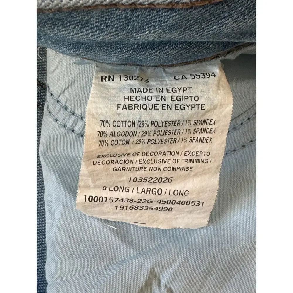 NWT - LEE faded Blue Jeans, size 8 TALL/LONG; straight leg